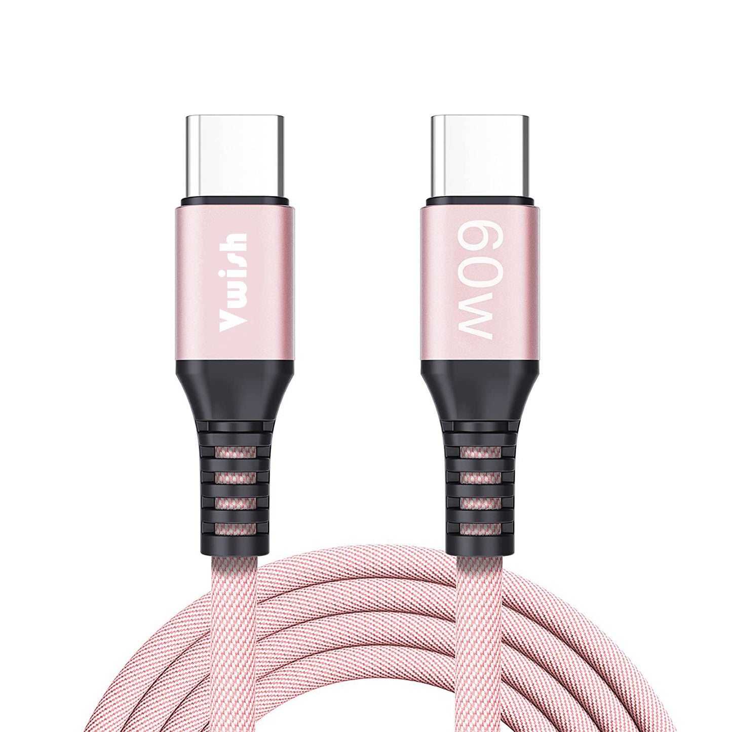 60W USB C to USB C Cable Nylon Braided (1.5 M) Fast Charging Cable for Apple, Samsung and all leading Brand devices.