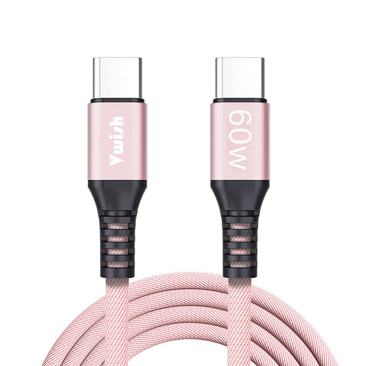 60W USB C to USB C Cable Nylon Braided (1.5 M) Fast Charging Cable for Apple, Samsung and all leading Brand devices.