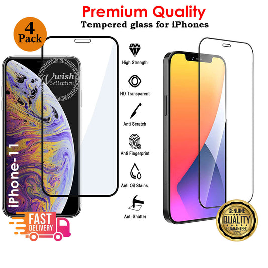 Screen Protector for iPhone 11 Genuine 10D Tempered Glass Black-NEW-2019