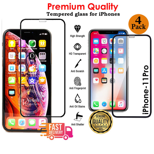 Screen Protector for iPhone 11 Pro 5.8 10D Genuine Tempered Glass Black-NEW-2019