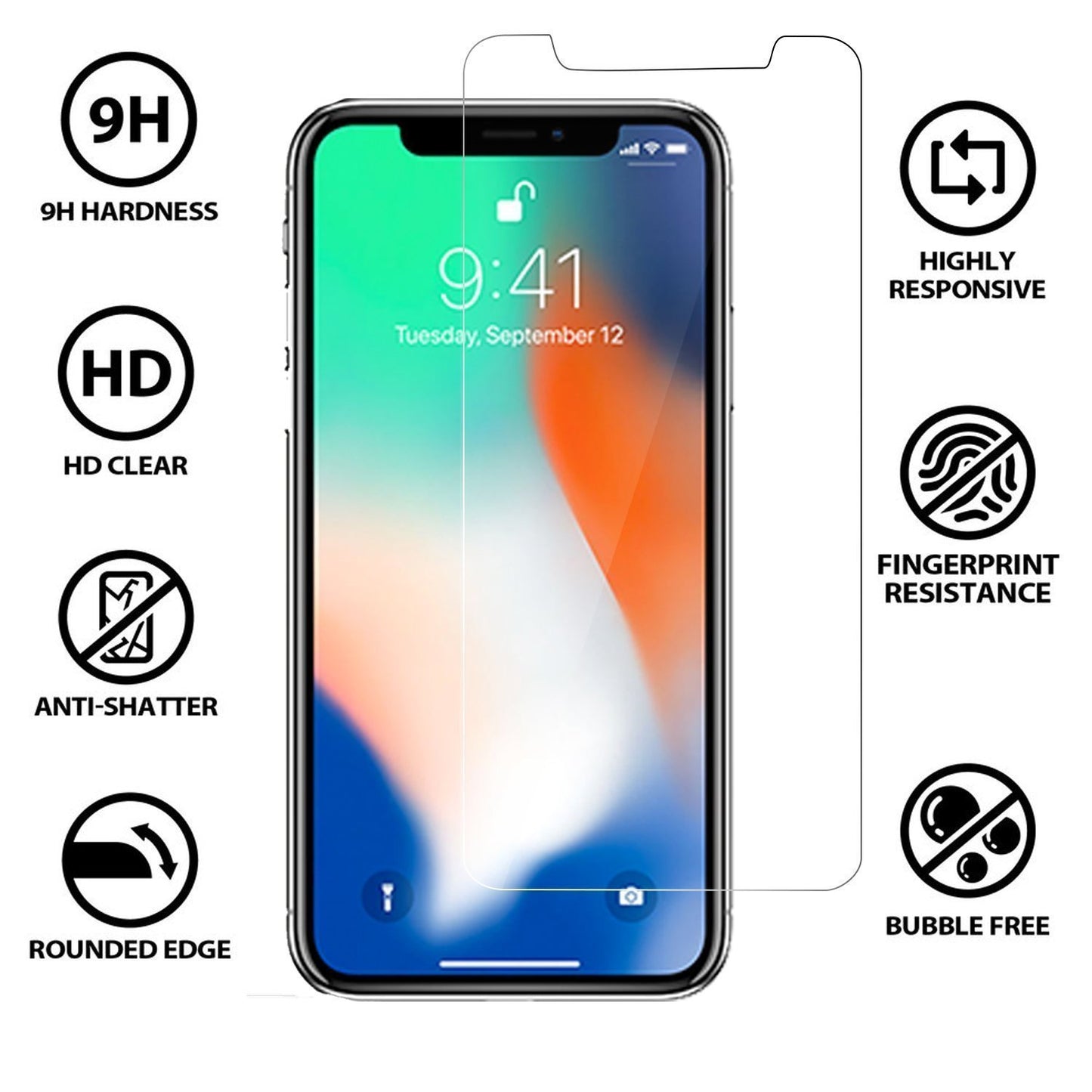 Tempered Glass Screen Protector For iPhone 13, 12,11 Pro Max Mini XR X XS MAX