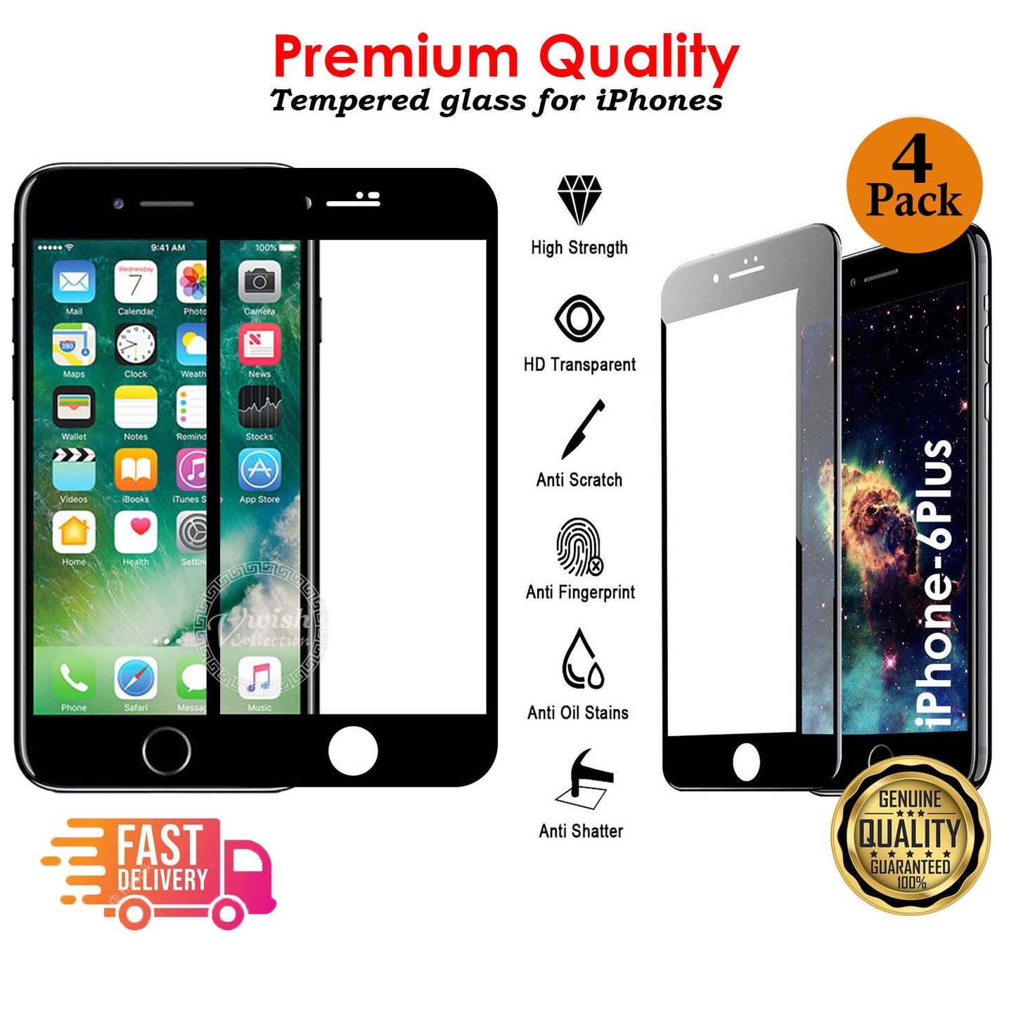 Tempered Glass Screen Protector For iPhone 13, 12,11 Pro Max Mini XR X XS MAX