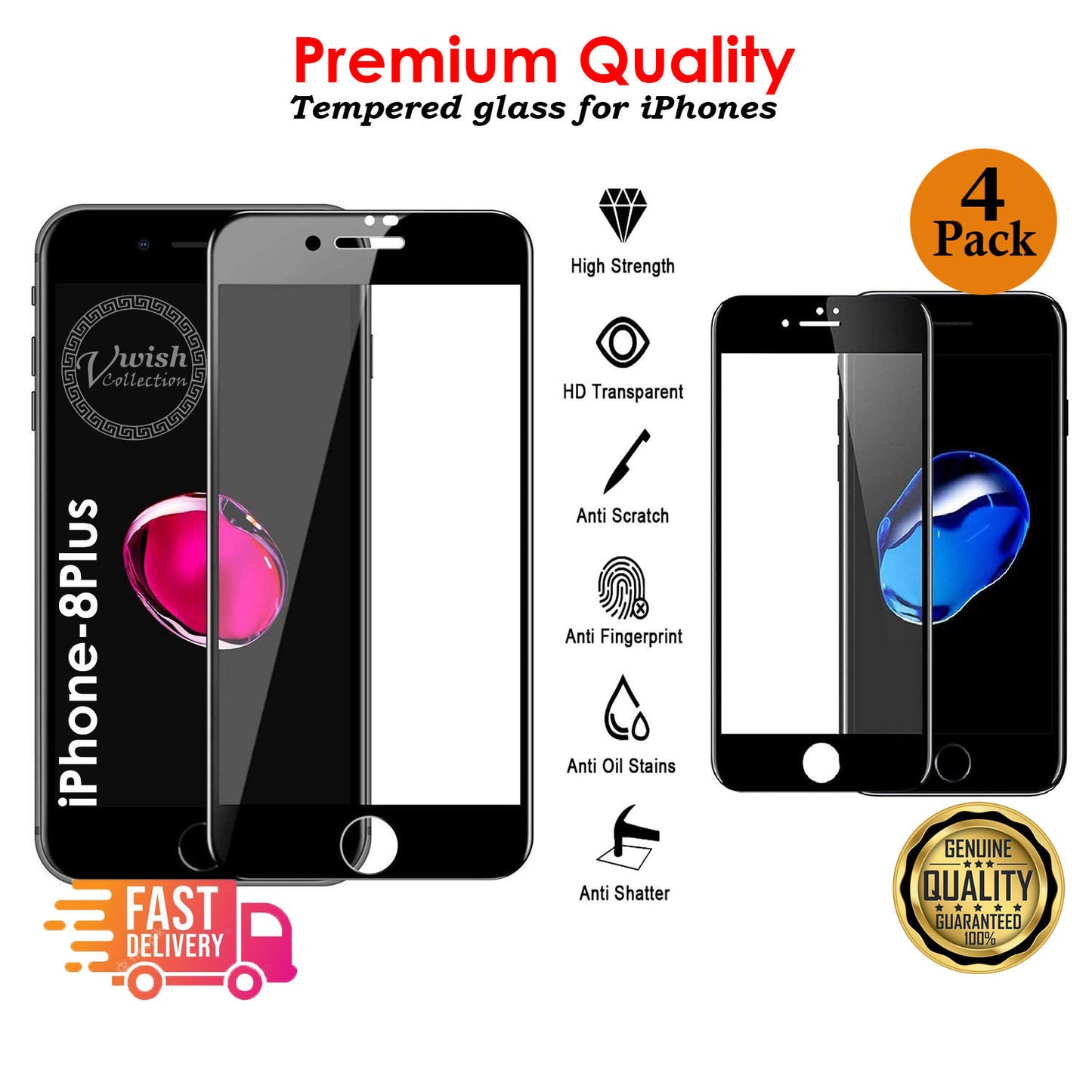 Tempered Glass Screen Protector For iPhone 13, 12,11 Pro Max Mini XR X XS MAX