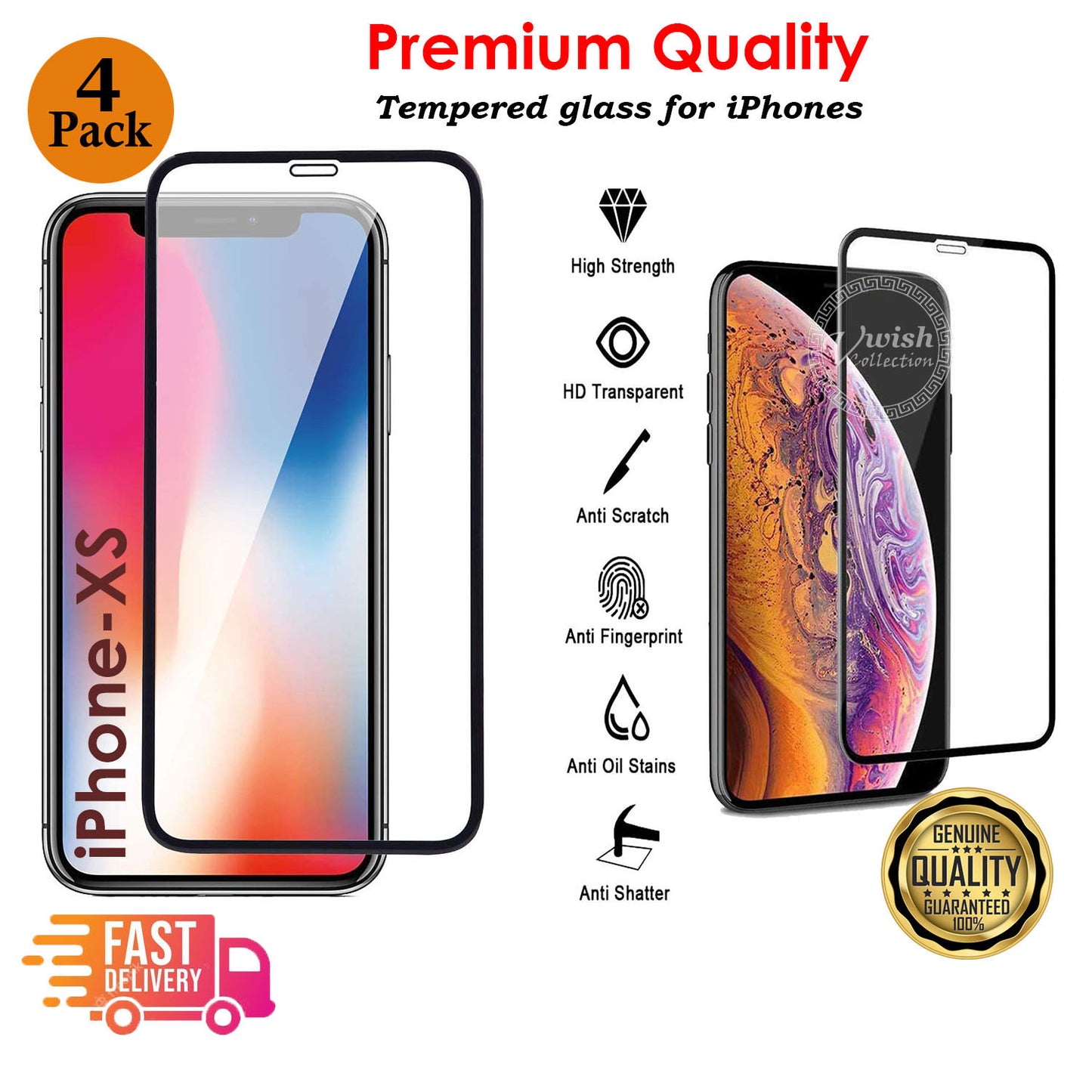 Tempered Glass Screen Protector For iPhone 13, 12,11 Pro Max Mini XR X XS MAX