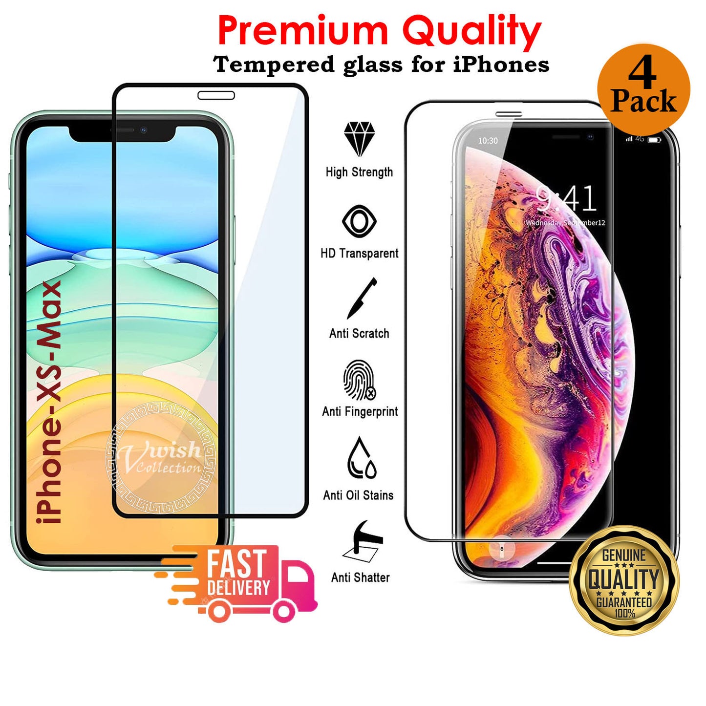 Tempered Glass Screen Protector For iPhone 13, 12,11 Pro Max Mini XR X XS MAX